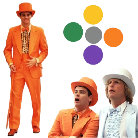 Dumb and Dumber Suits for Men Iconic Tuxedo Costumes in Bold Colors